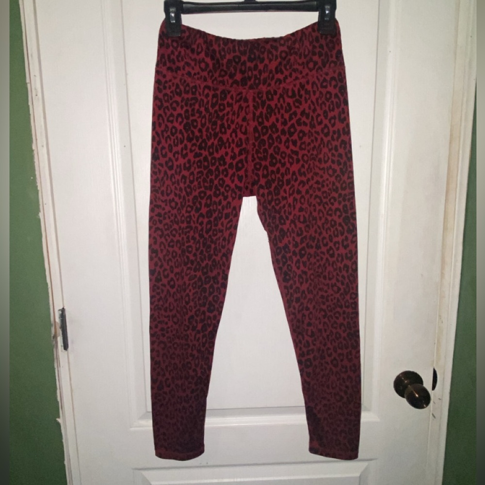 Leopard Print Red Leggings